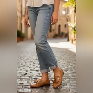 NEW Mercanti Fiorentini Tan Leather Kiltie Bit Loafers